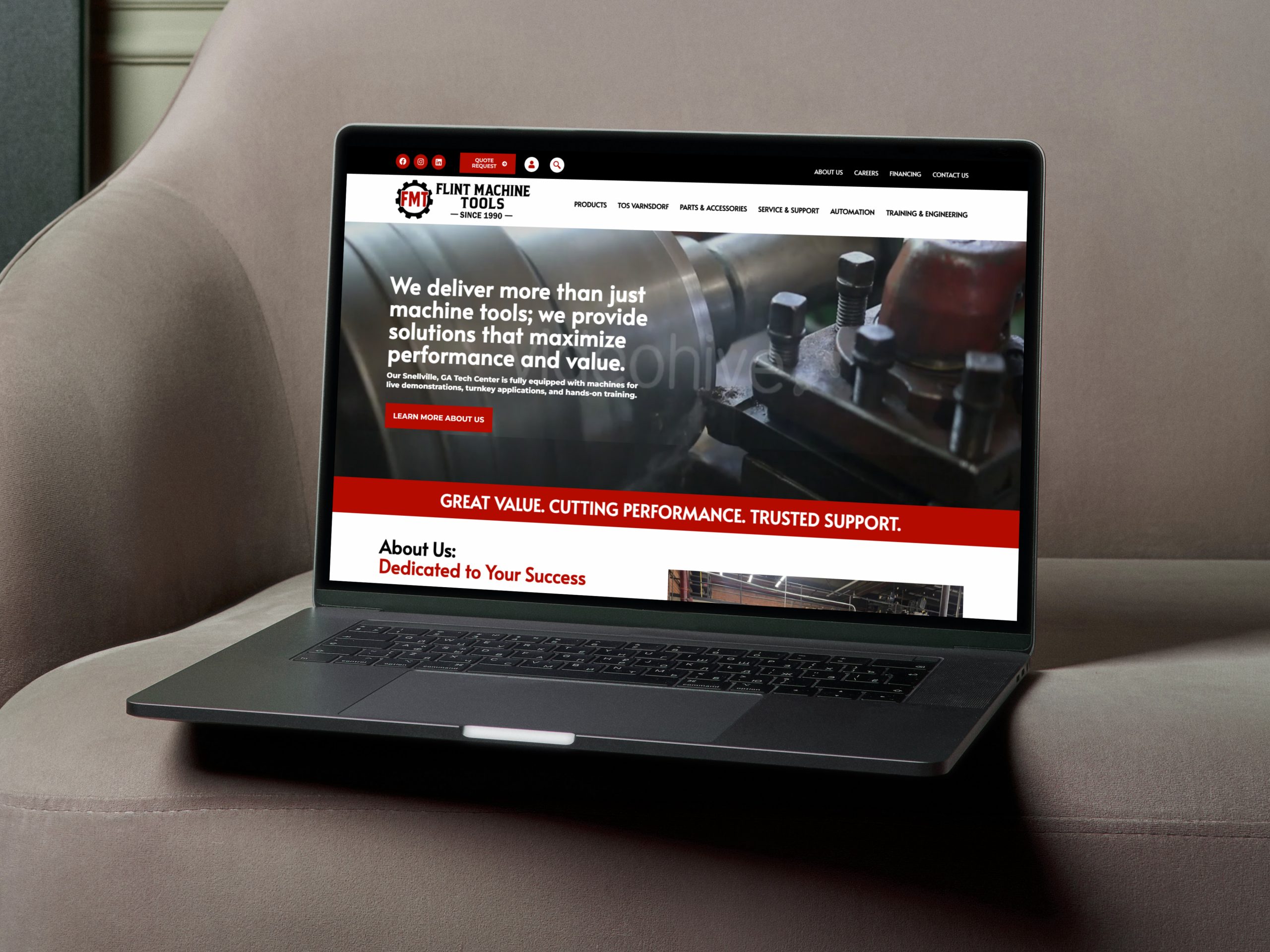 flint machine tools, inc. website design concept.