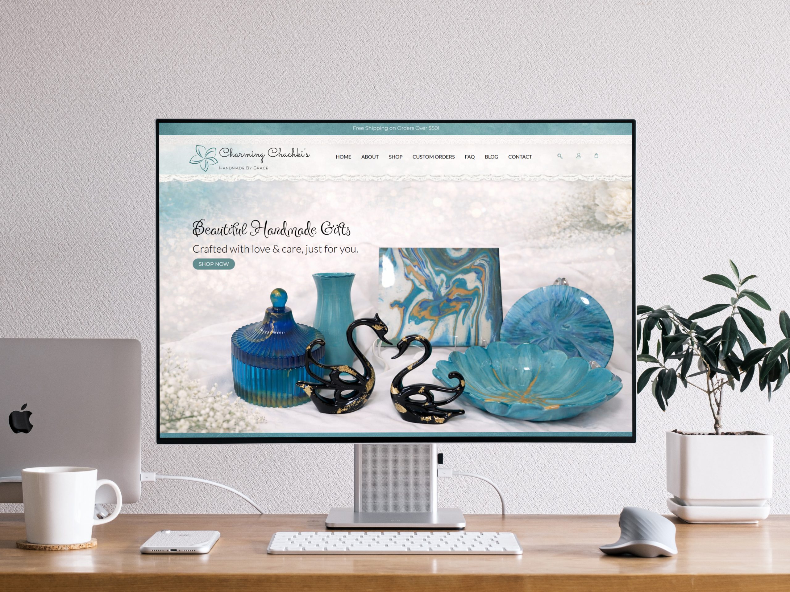 charming chachkis handmade by grace desktop mockup