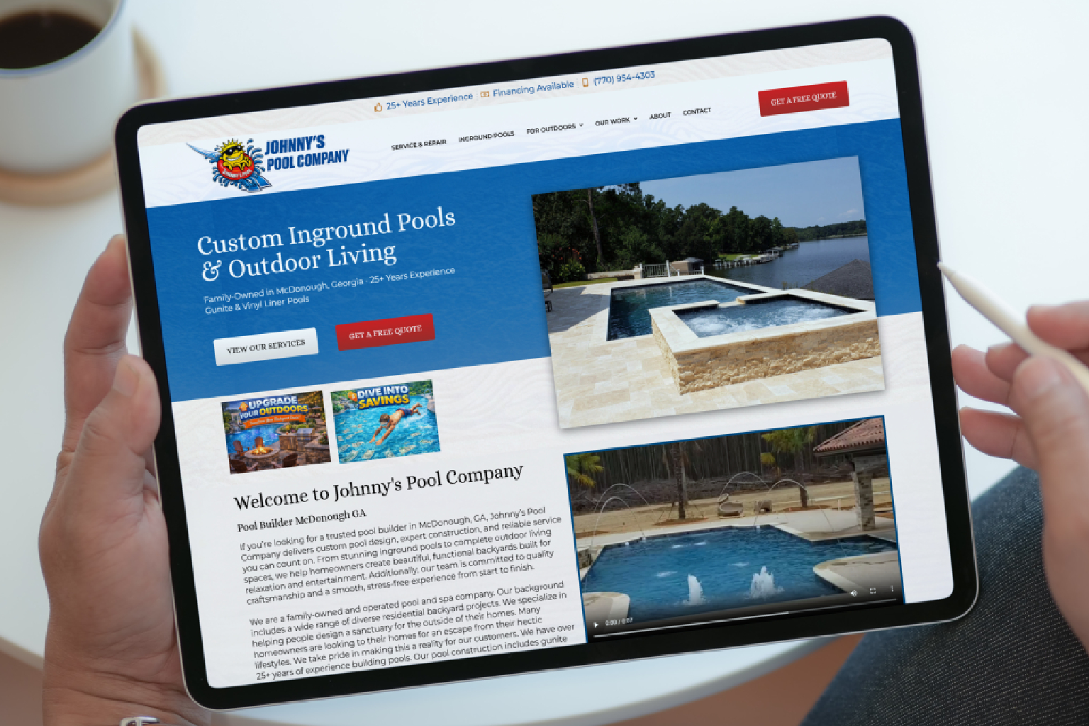 johnnys pool company tablet