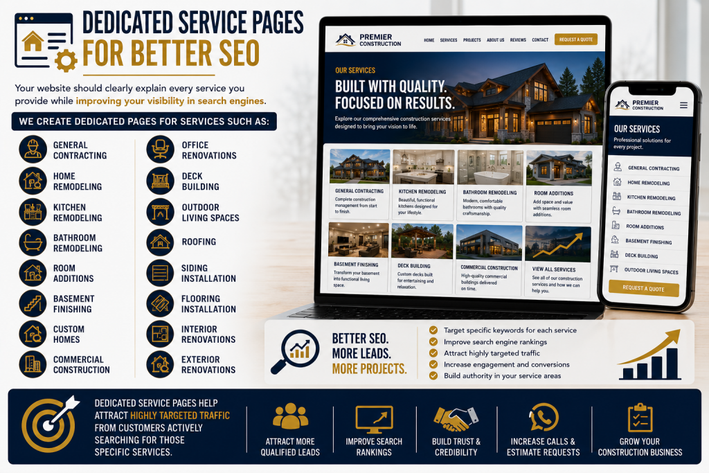 dedicated service pages fr better seo general contractors