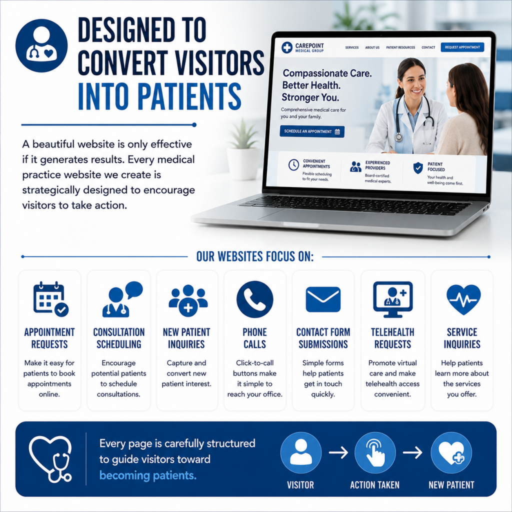 designed to convert visitors into patients