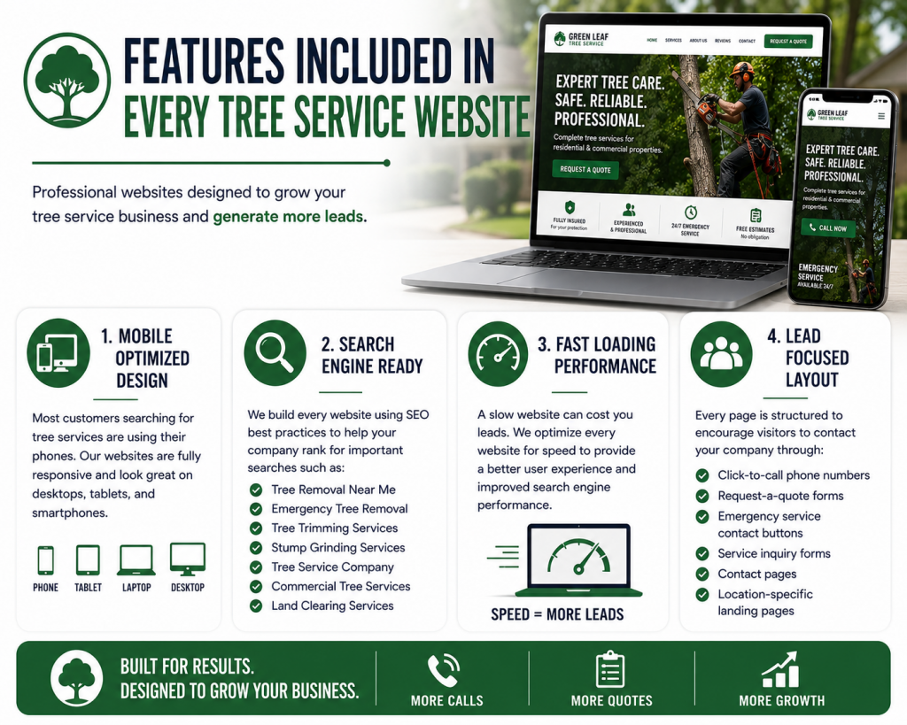 features included in every tree service website