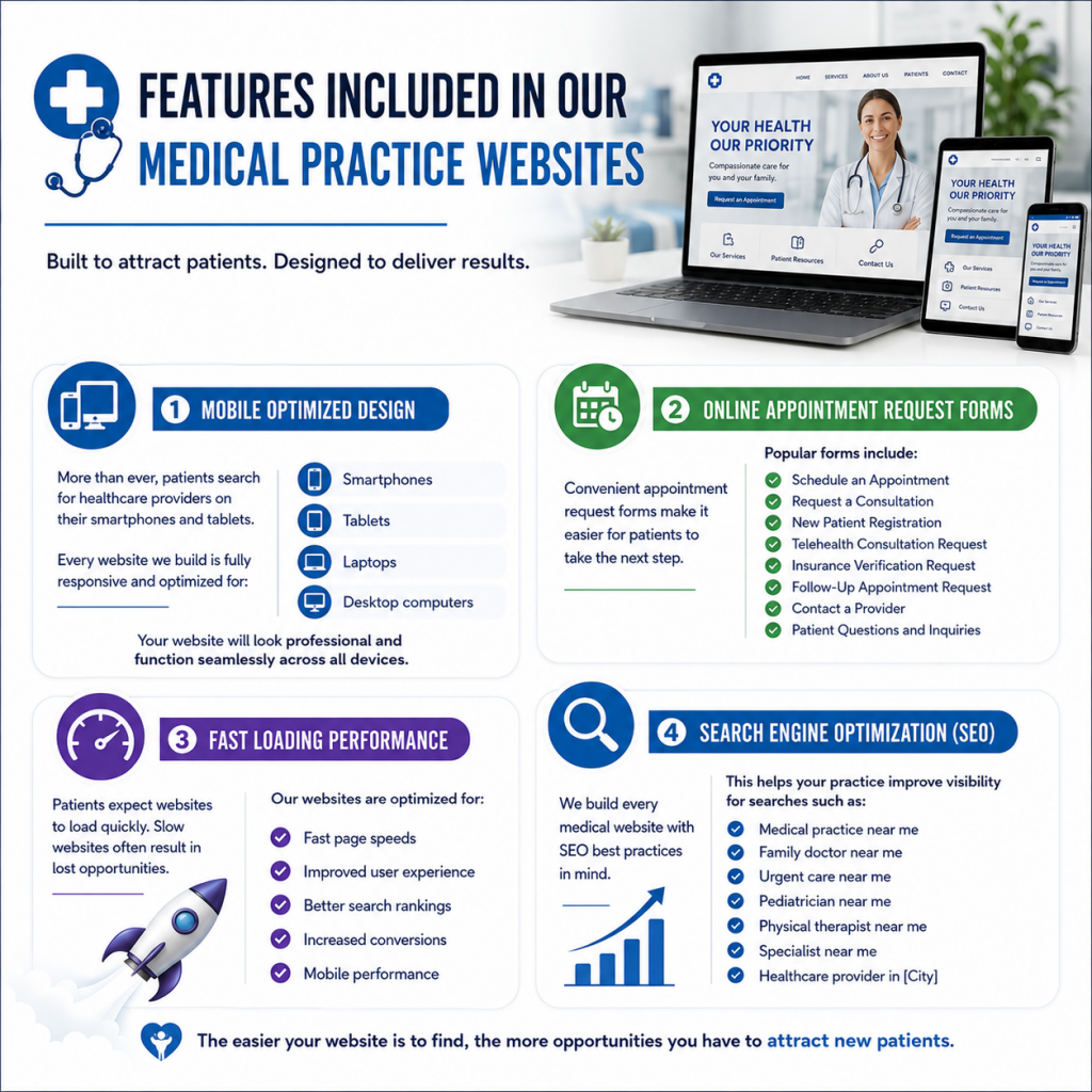 features included in our medical websites