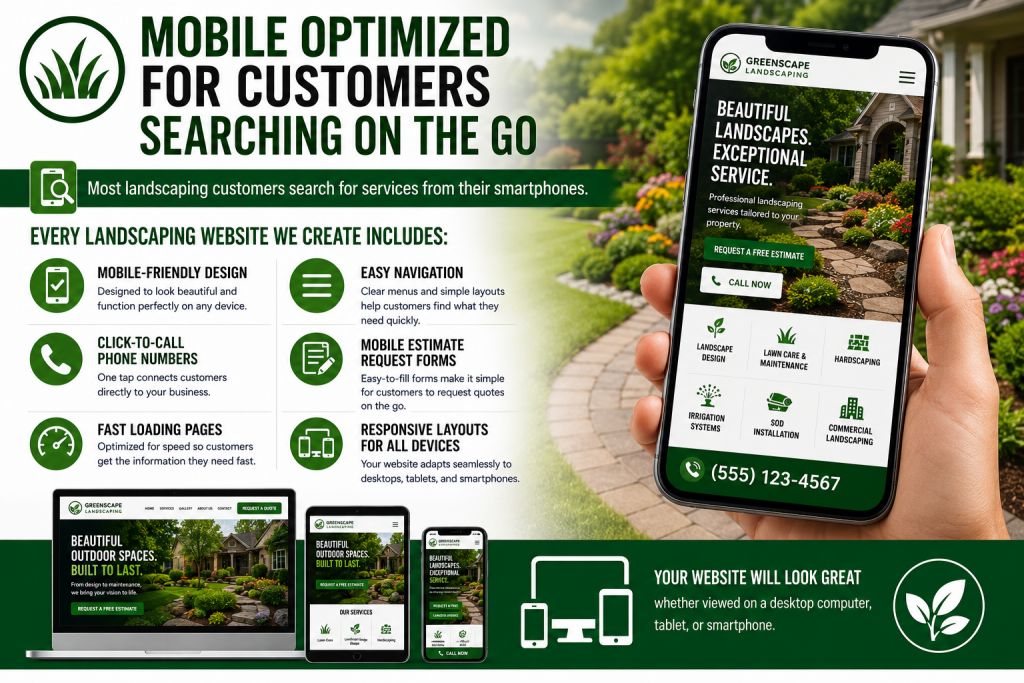 mobile optimized for customers searching on the go landscapers