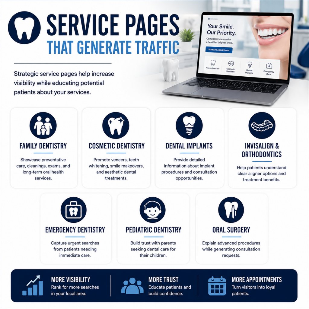 service pages that generate traffic for dentists