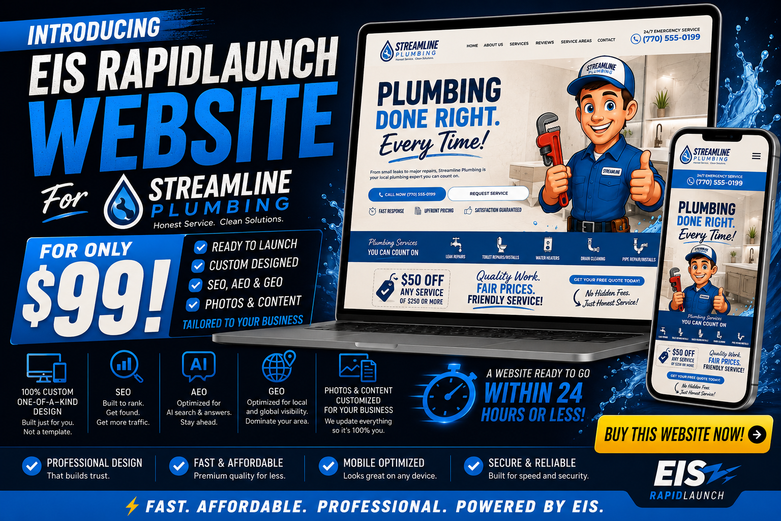 eis rapidlaunch website streamline plumbing