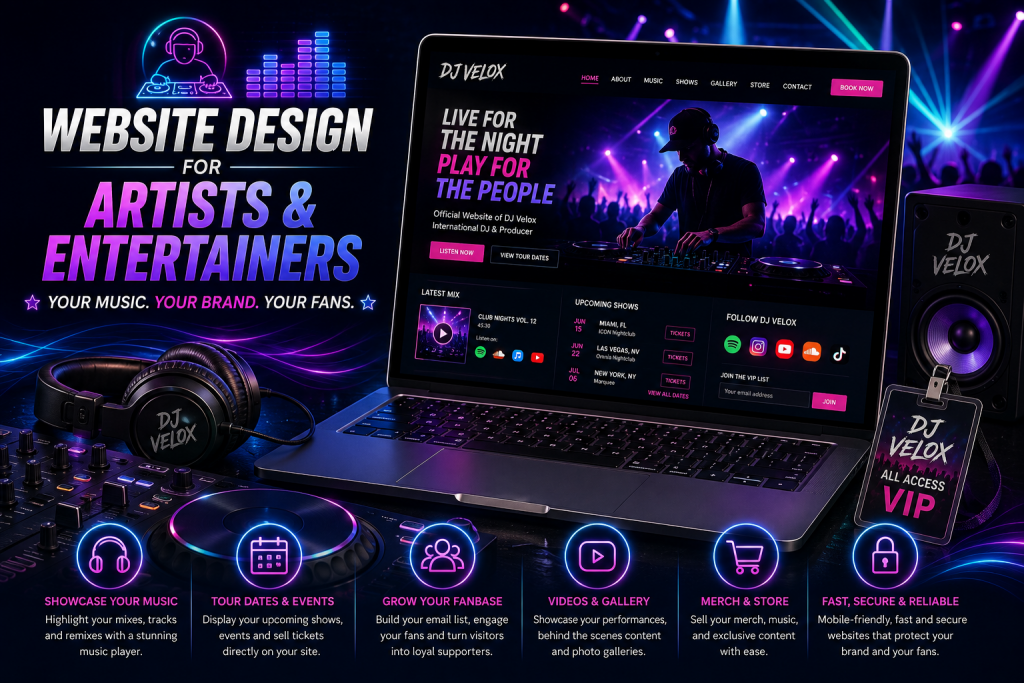 artist entertainer website design
