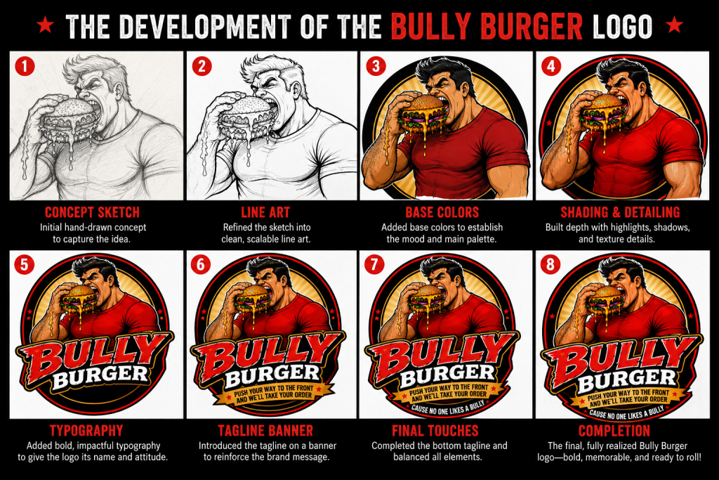 bully burger logo development