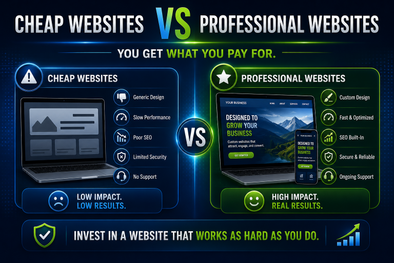 cheap websites vs professional websites