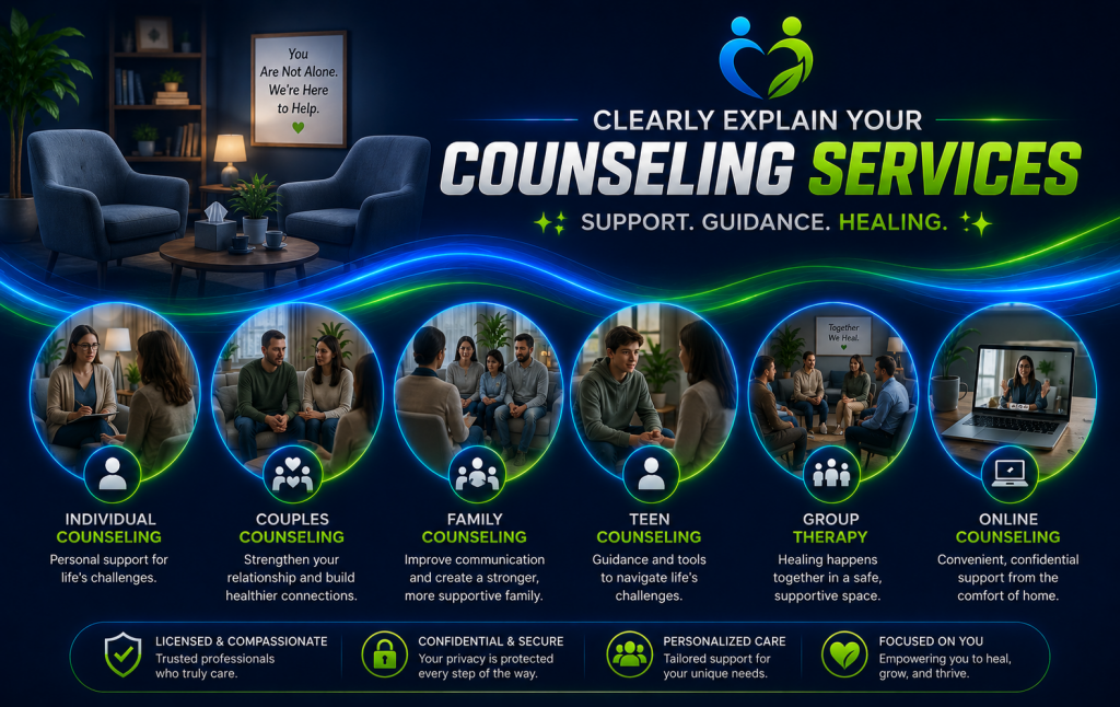 clearly explain your counseling services