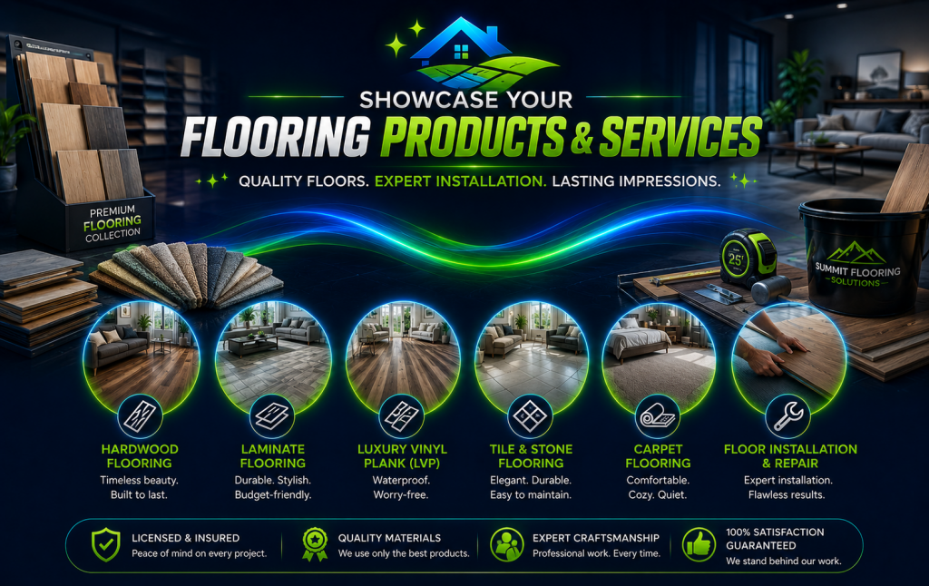 showcase your flooring products and services