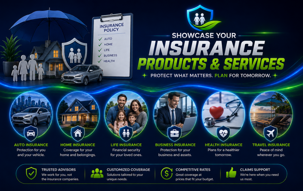 showcase your insurance products and services