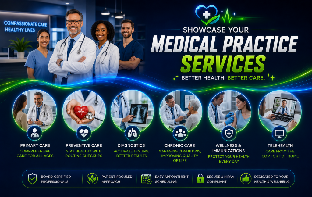 showcase your medical practice services