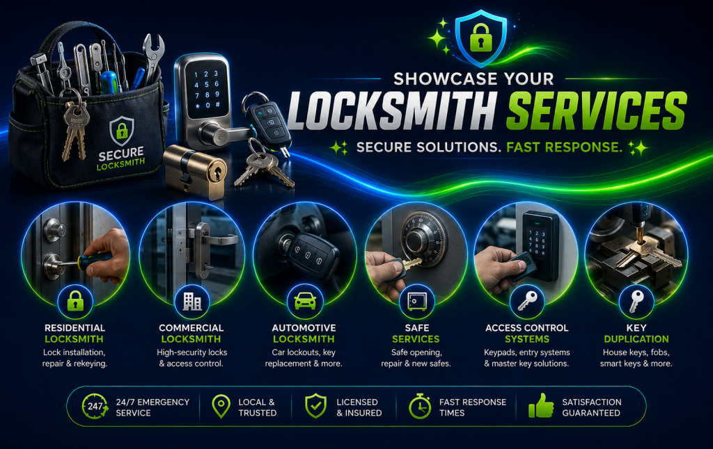 showcasse your locksmith services