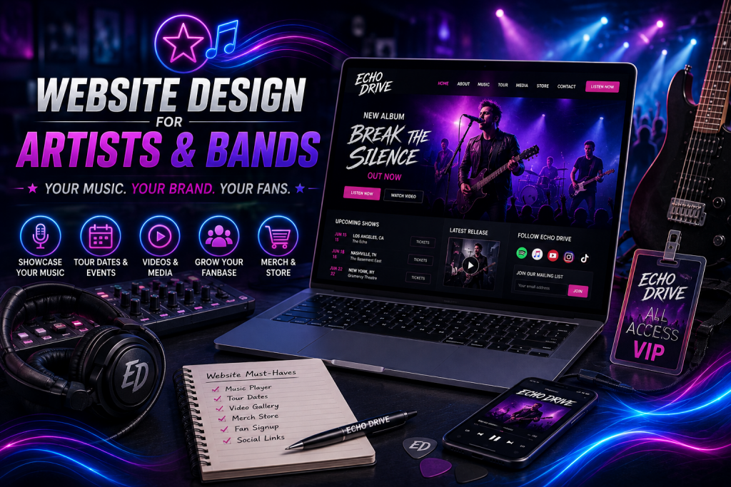 website design for artists and entertainers