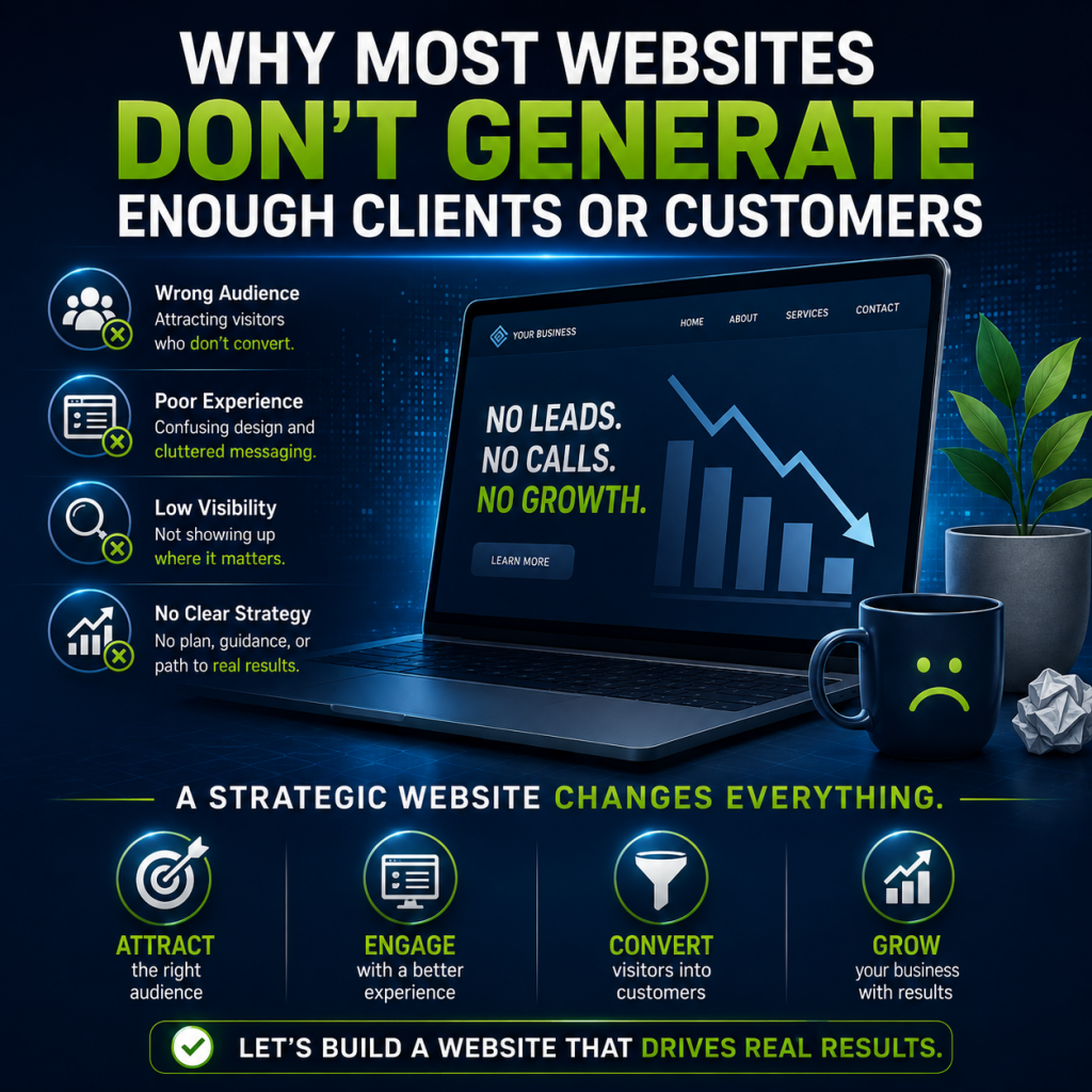 why most websites dont generate enough clients or customers